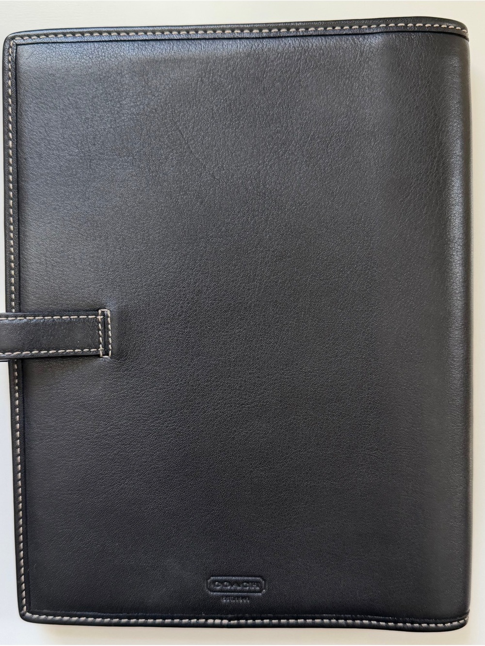 Y2K Coach Black Glove-Tanned Leather Agenda Planner Cover - Picture 2 of 7